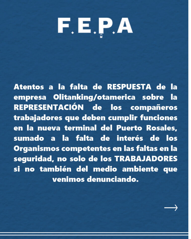 La FEPA respalda a los compañeros de Coronel ROSALES
